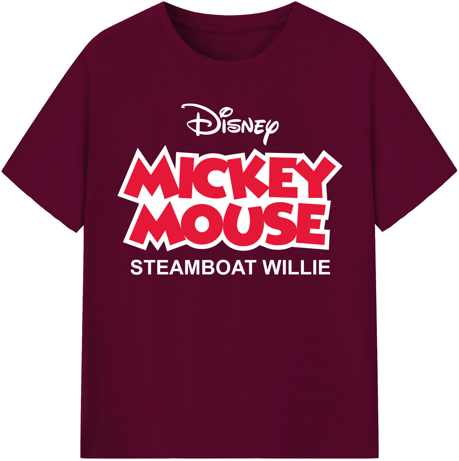 （画像用） ミッキーマウス Mickey Mouse レディースカジュアルプリントTシャツ（綿100％）